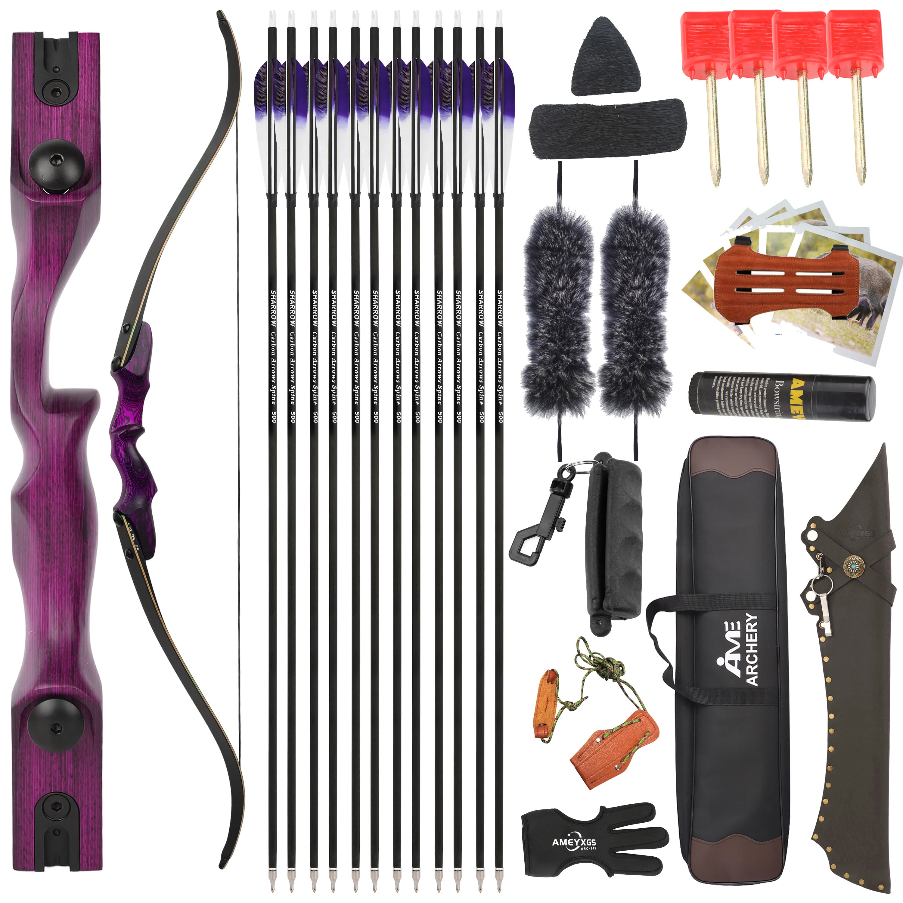 Rock Bear Recurve Bow 20-60lbs Takedown Bow 60‘’ Archery Hunting