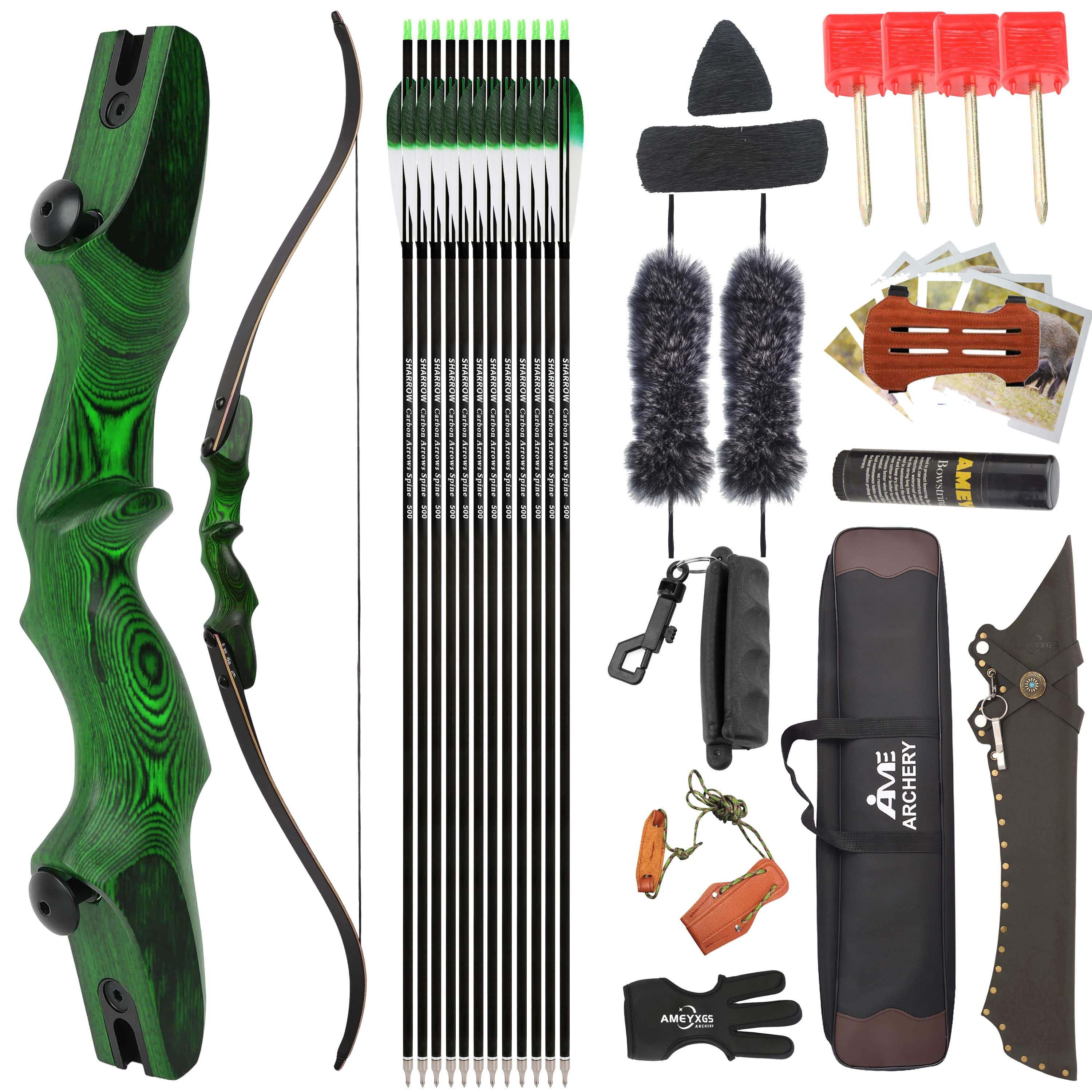 Rock Bear Recurve Bow 20-60lbs Takedown Bow 60‘’ Archery Hunting