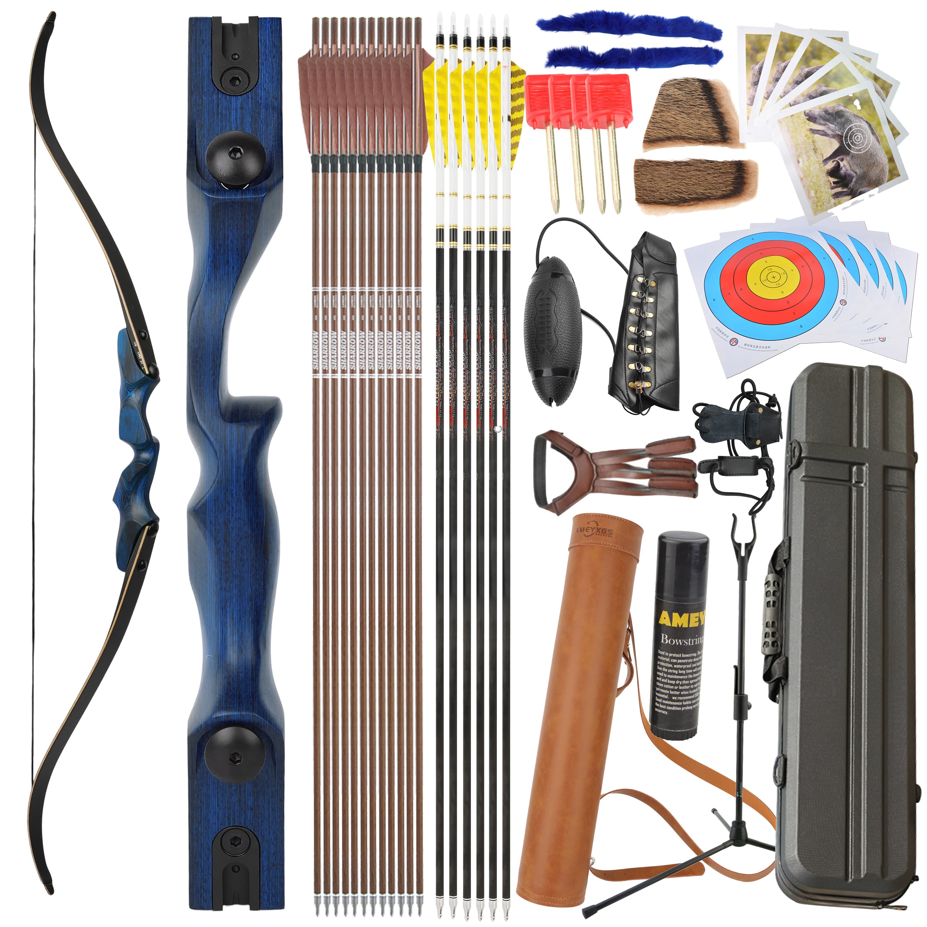 Rock Bear Recurve Bow 20-60lbs Takedown Bow 60‘’ Archery Hunting