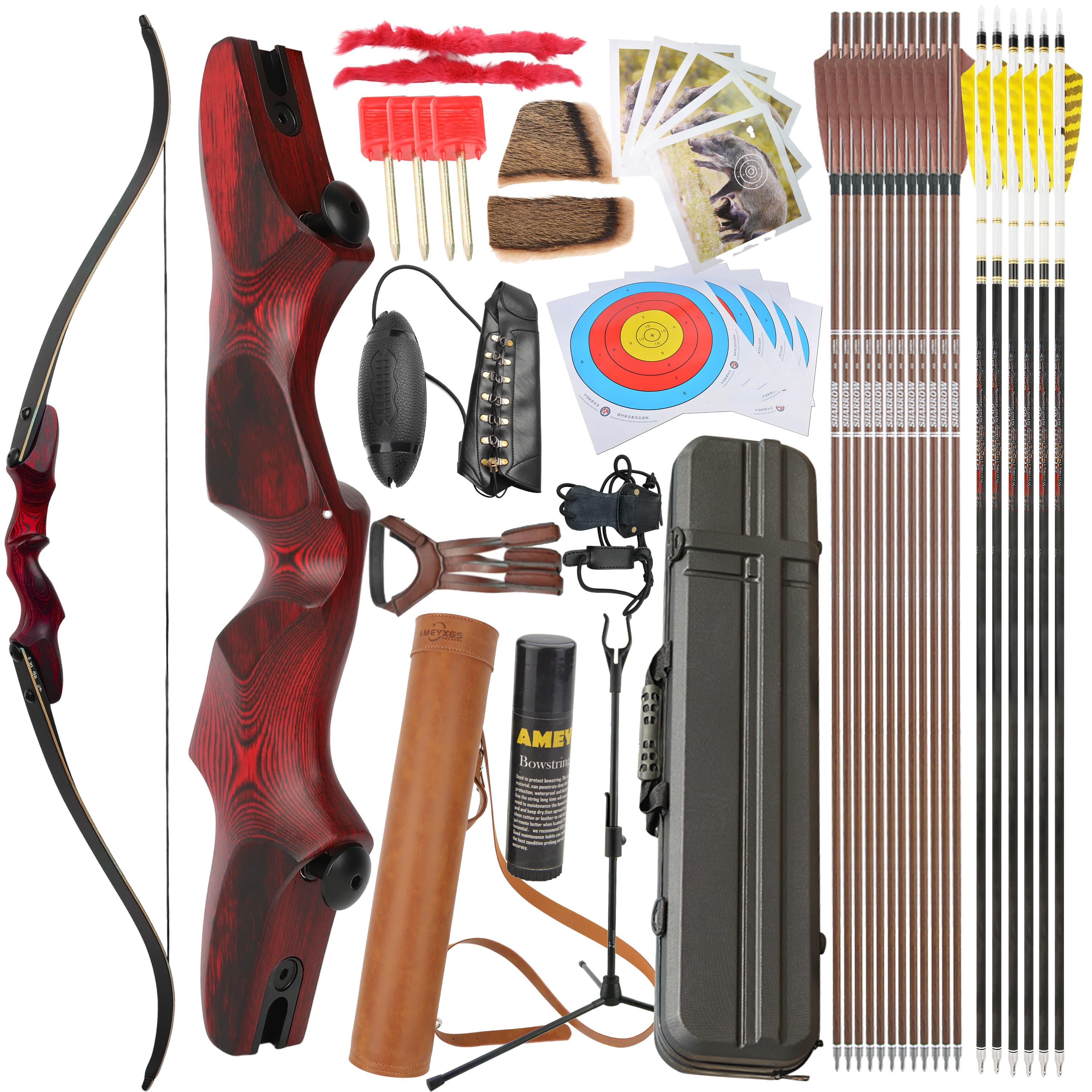 Rock Bear Recurve Bow 20-60lbs Takedown Bow 60‘’ Archery Hunting