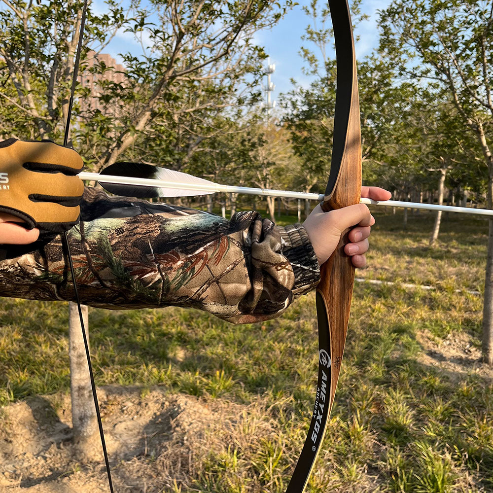 54" Traditional Wooden Longbow Archery Longbow Kit 10-35 lbs