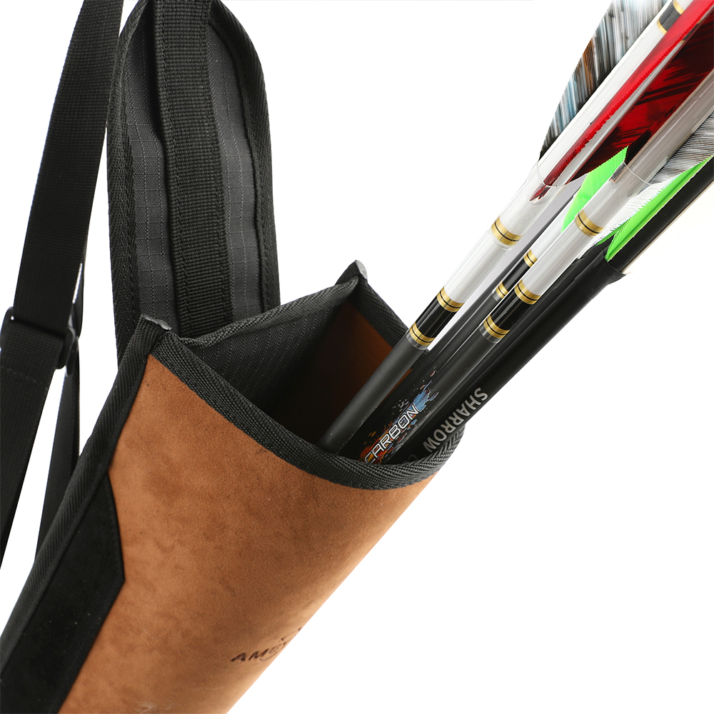 AMEYXGS Leather Traditional Back Quiver Large Capacity