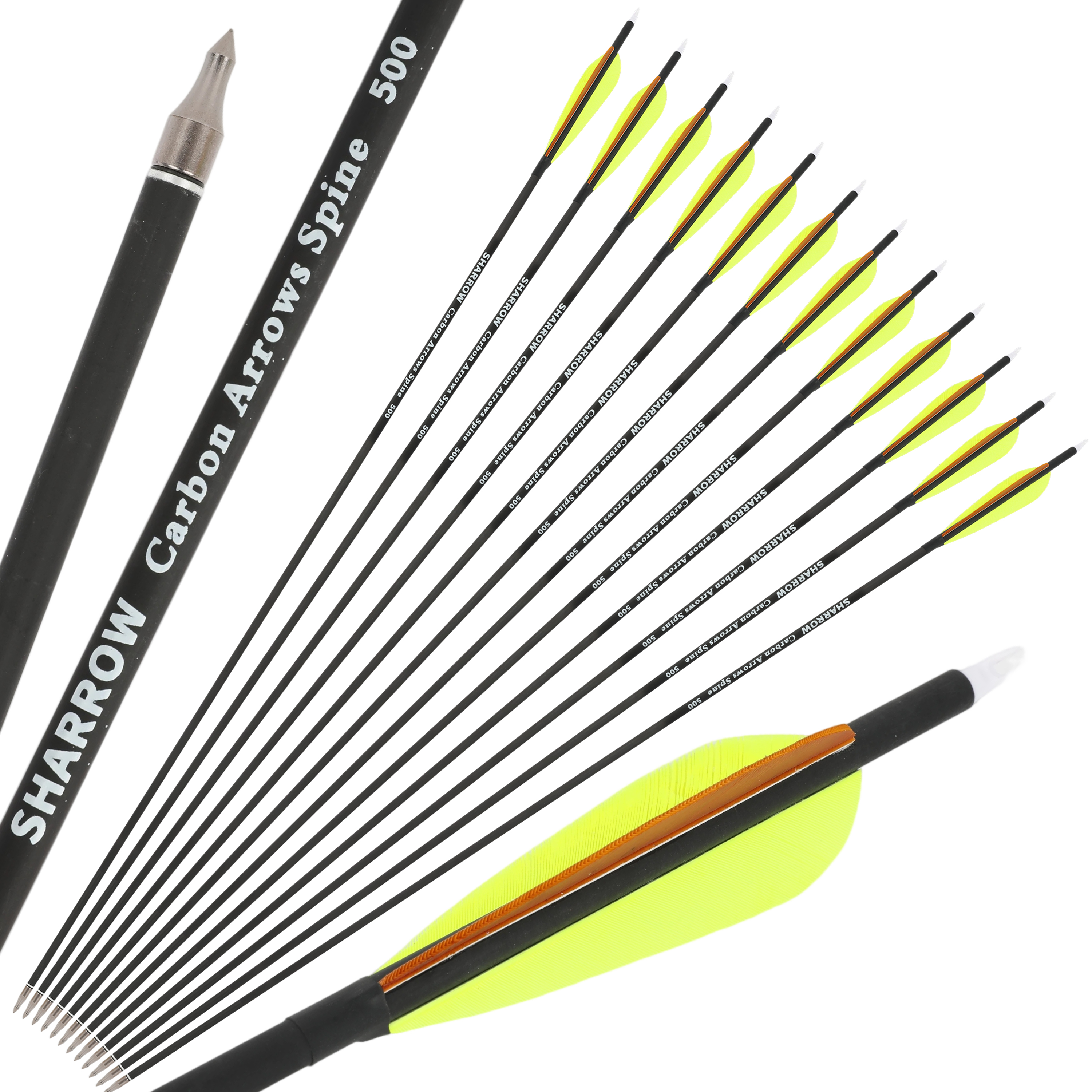 [Copy]SHARROW 6.2mm Carbon Arrows Spine 500 (12 Pack)