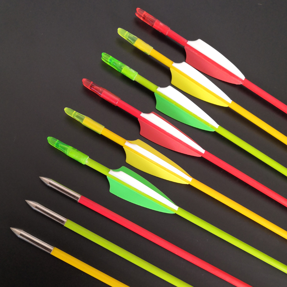 SHARROW 6mm Fiberglass Arrows Ideal for Beginners (12 Pack)-CHN Archery
