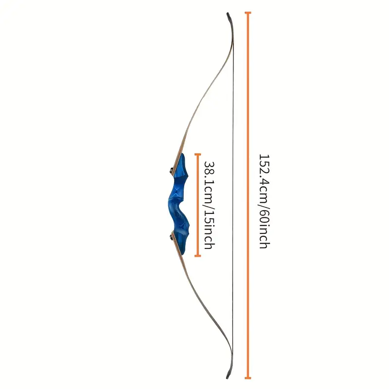 Black Hunter 60" Recurve Bow Takedown Wood Bow Kit 30-60lbs