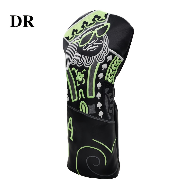 Poker Design Golf Wooden Head Covers Bright Colors Club Protectors