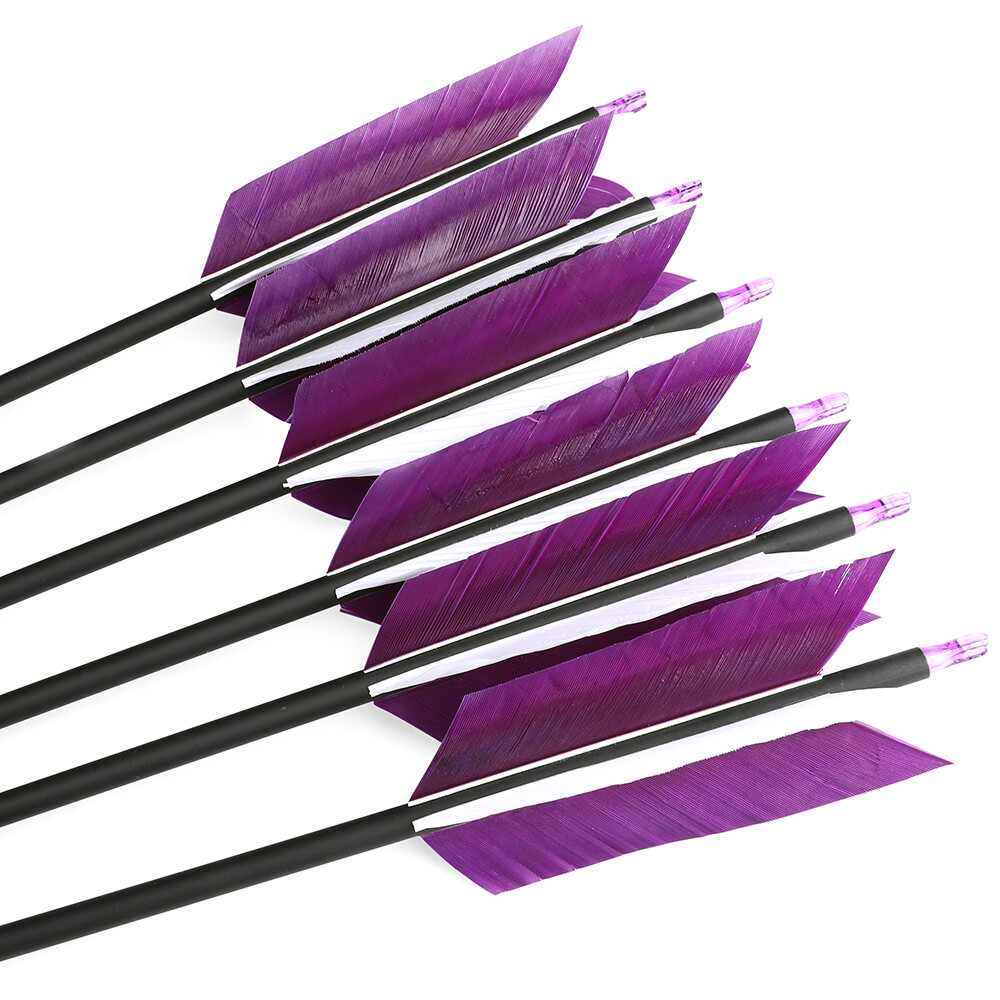SHARROW .244" Carbon Flu Flu Arrows for Small Game Spine 500 (12 Pack)