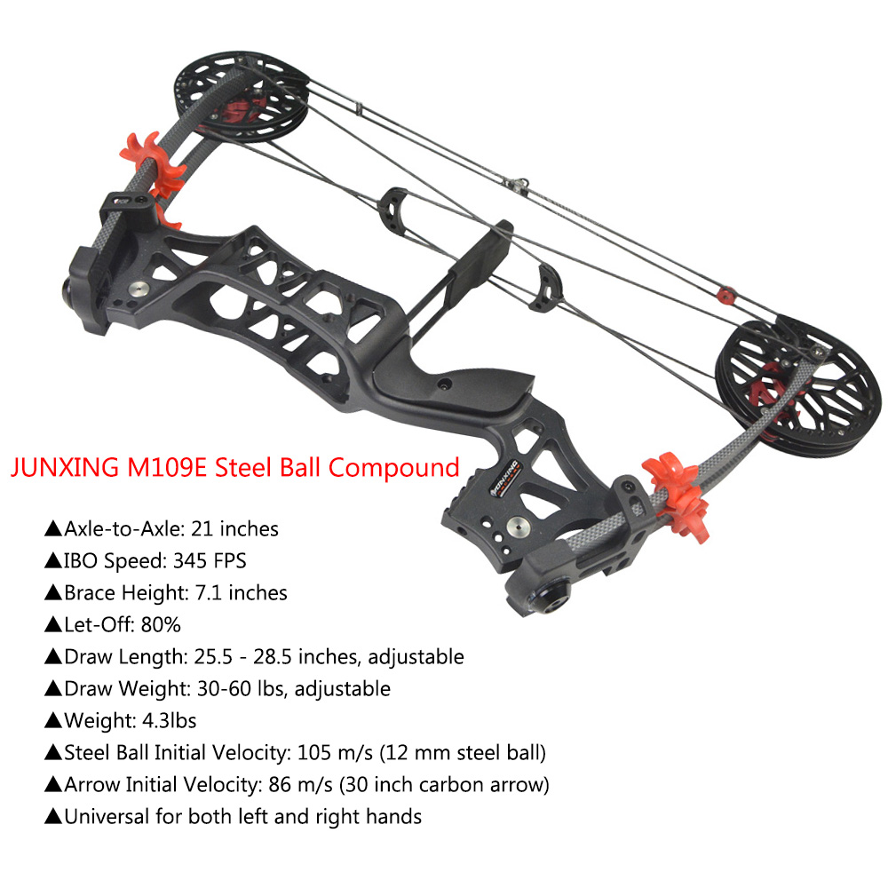 JUNXING M109E Archery Steel Ball Compound Hunting Bow 30-60 lbs RH/LH