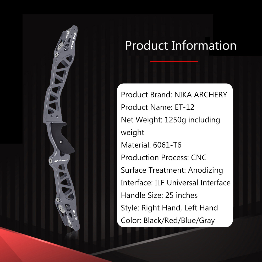NIKA ET-12 25" Protoss ILF Olympic Recurve Riser RH LH