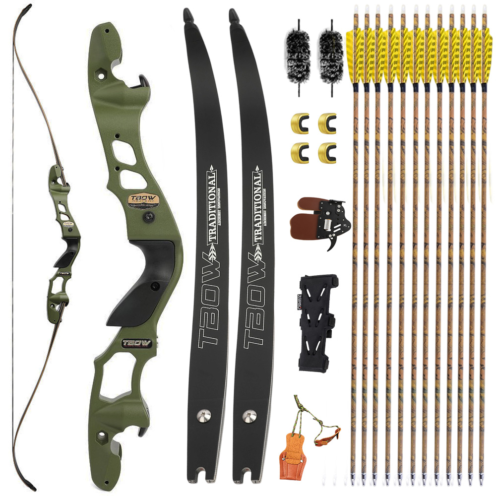 TBOW 62" ILF Hunting Recurve Bow with CNC Aluminum Riser