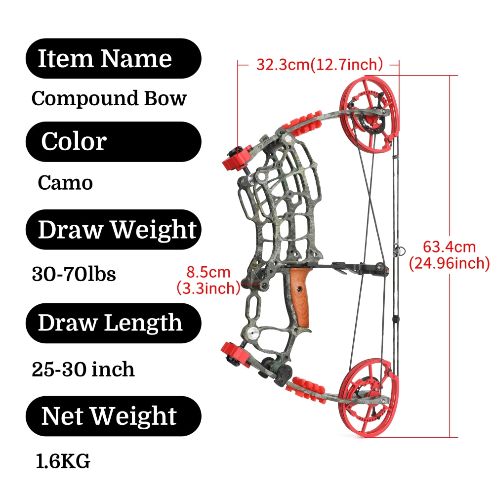 Dual Purpose Composite Bow Archery Composite Hunting Bow Kit 30-60lbs