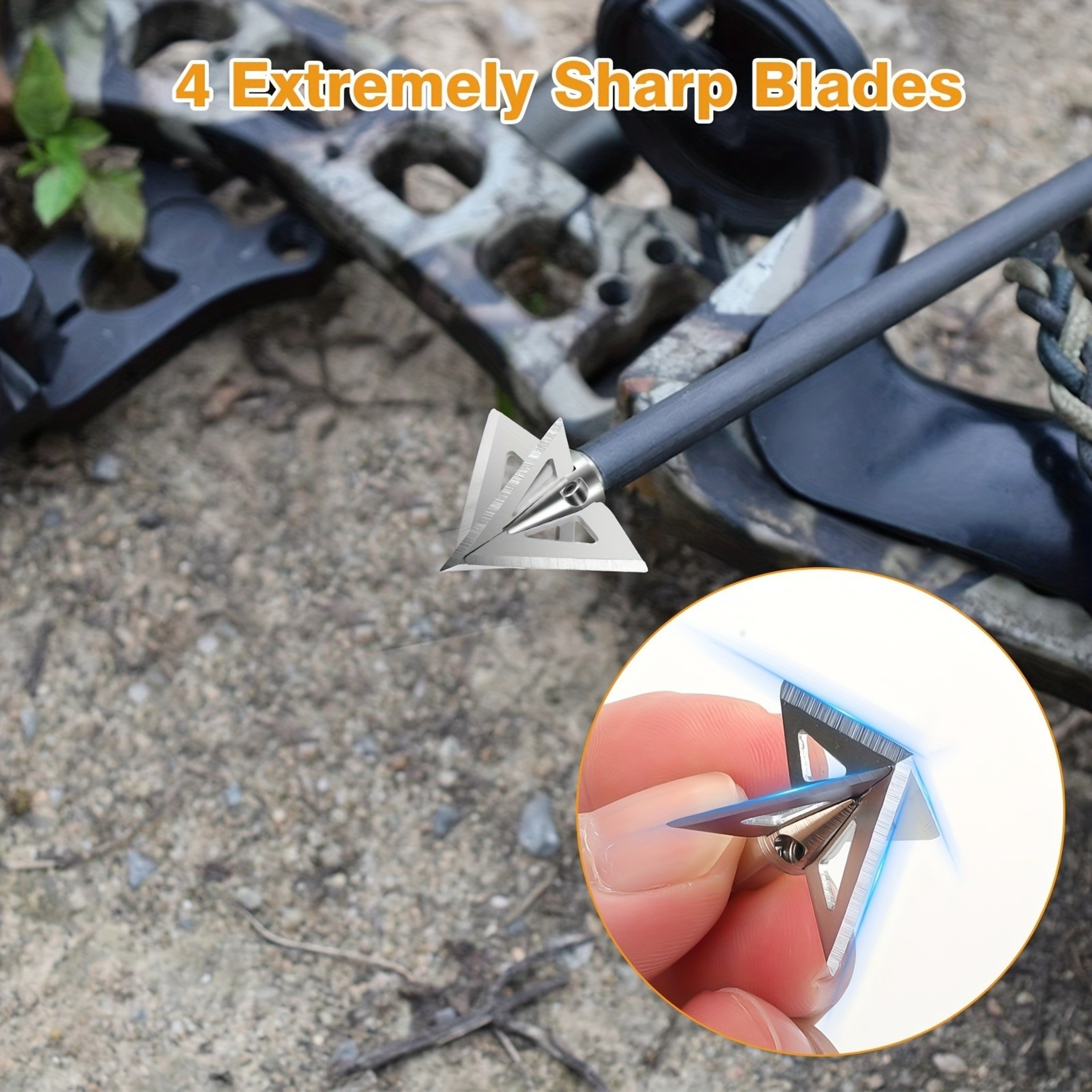 Heavy-Duty Hunting Arrowheads Cross Star Broadheads 12 Pack