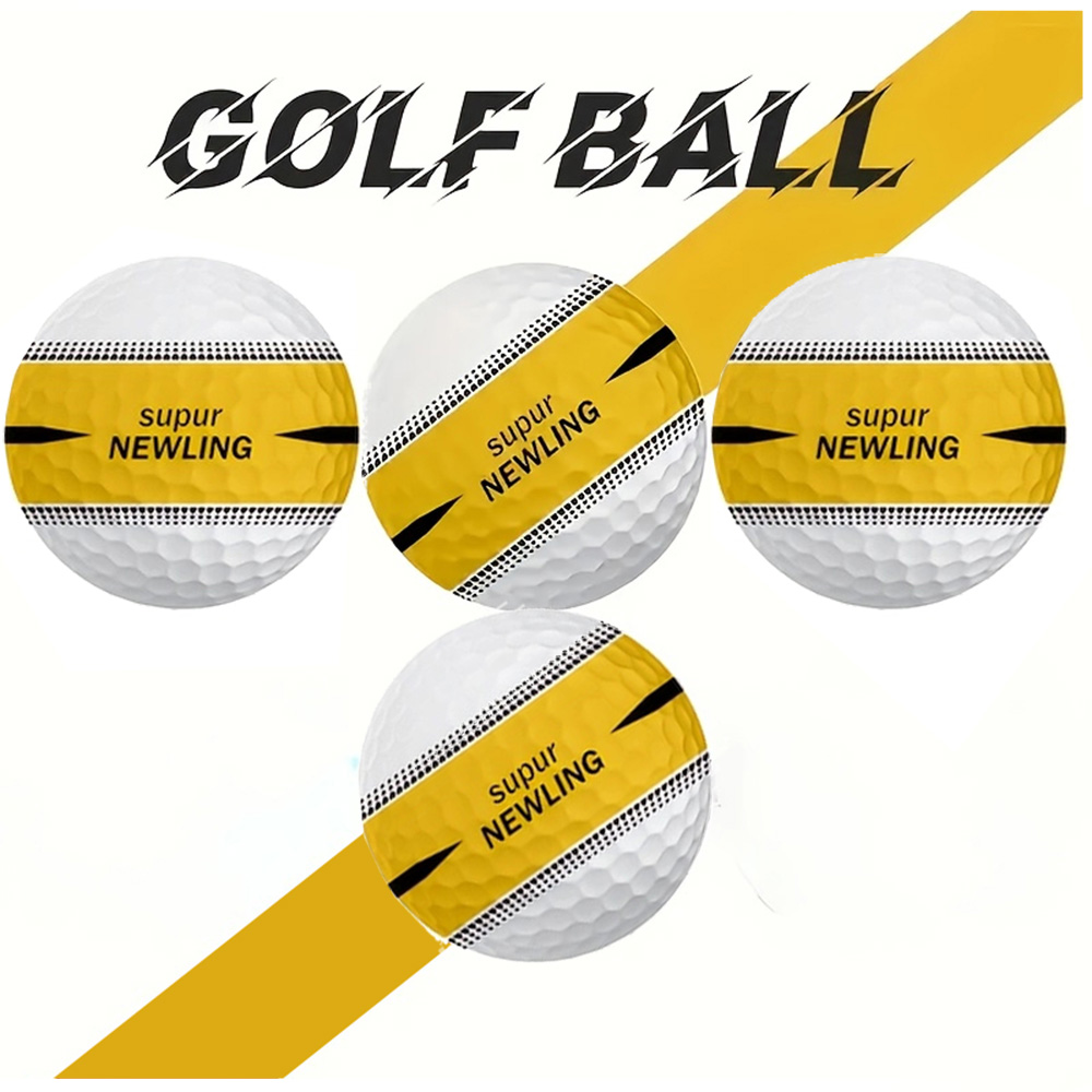 Track Design Golf Practice Balls, 3-Piece Rubber Training Set, 6pcs