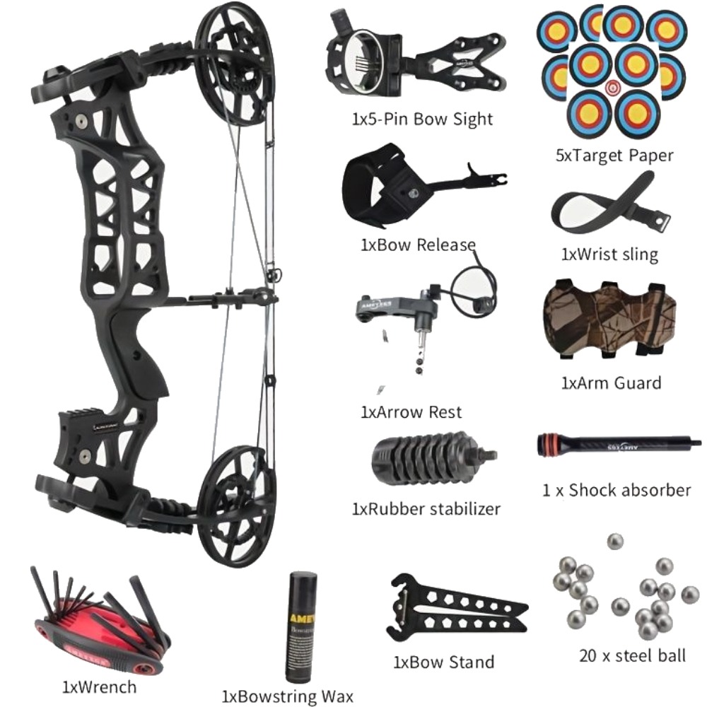 JUNIXNG M109EA Dual-use Compound Bow Hunting Bow Kit 40-70lbs