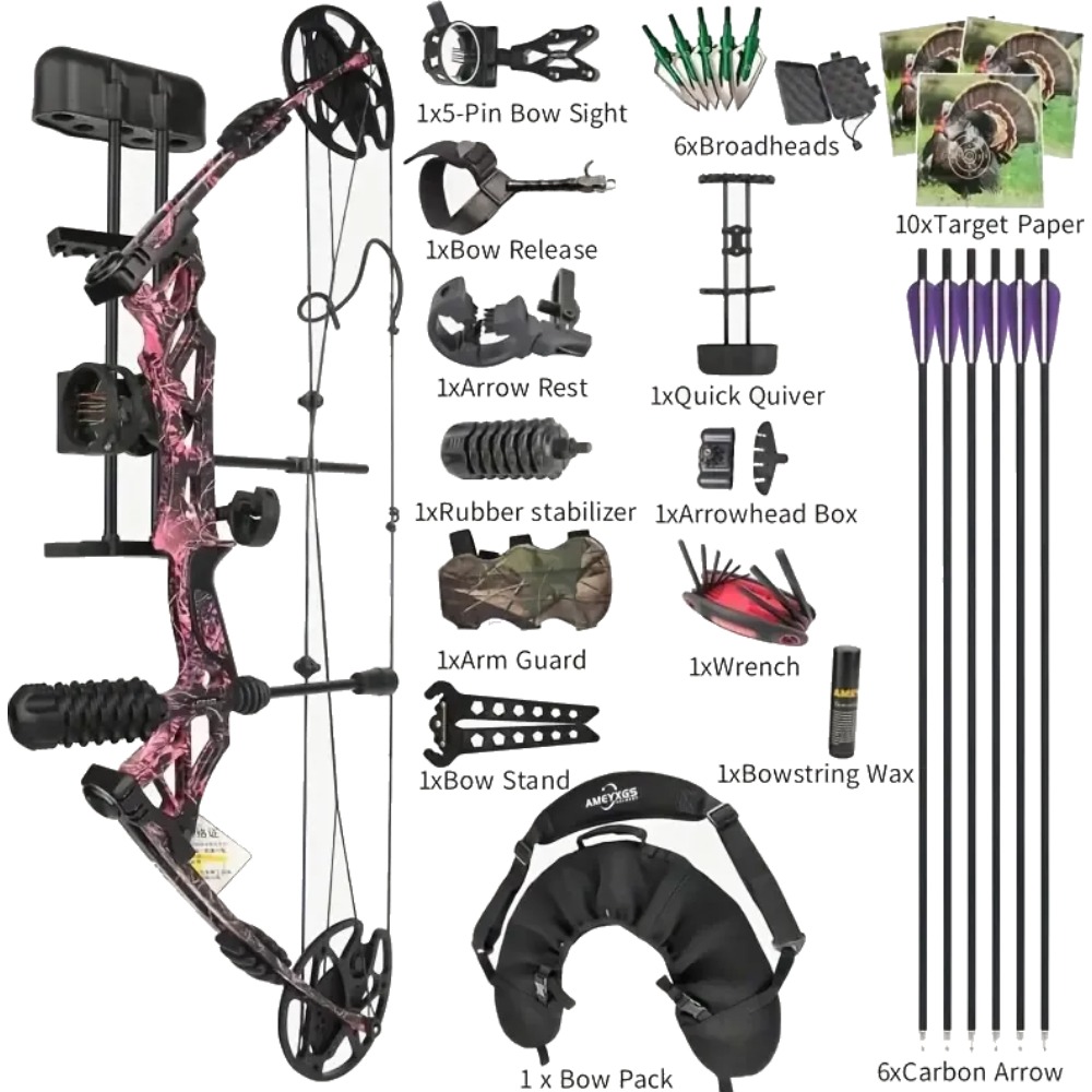 KAIMEI HAN Compound Bow Adjustable Hunting Bow Complete Set 30-60 lbs
