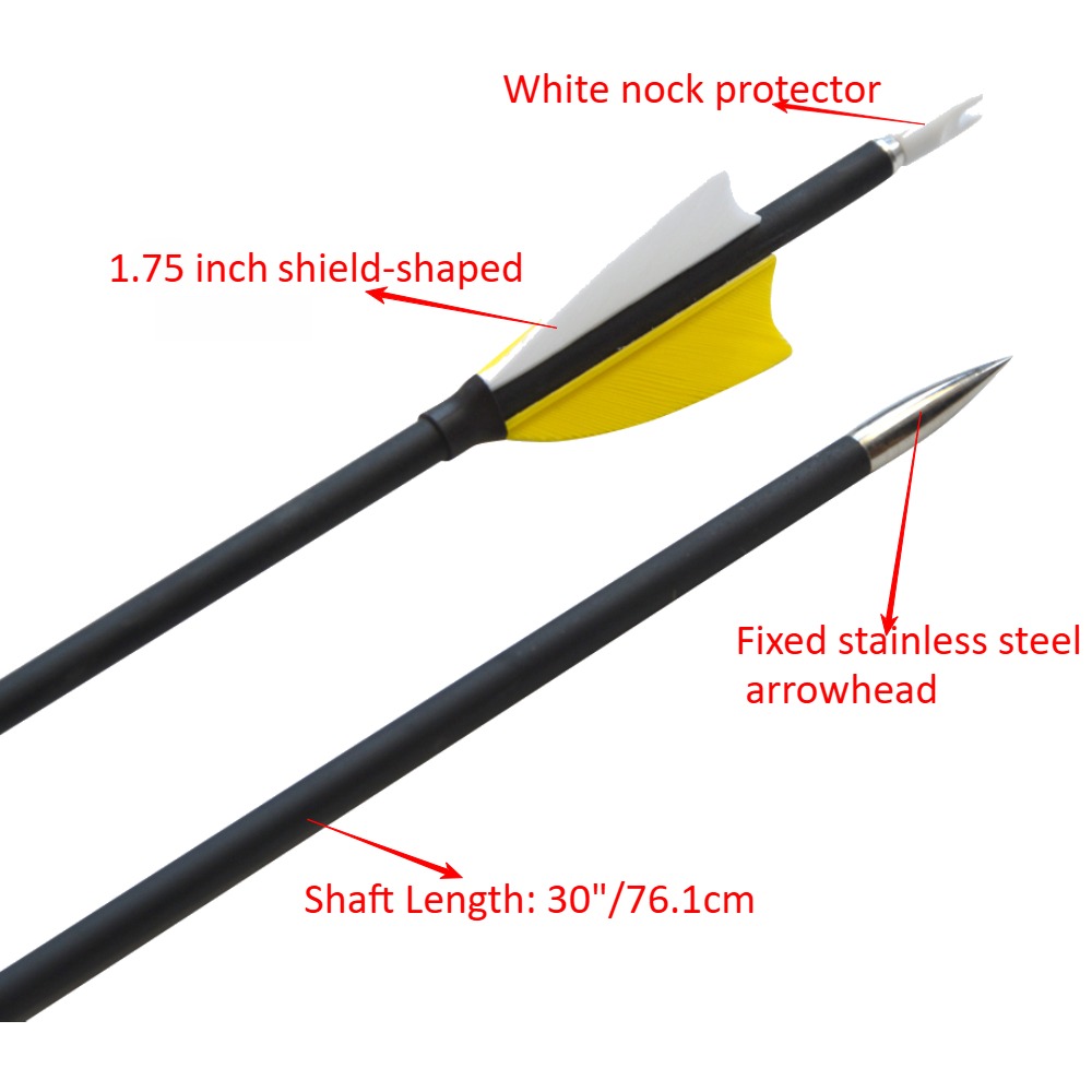 SHARROW 31" Feather Fletched Carbon Arrows Spine 1000 (12 Pack) 