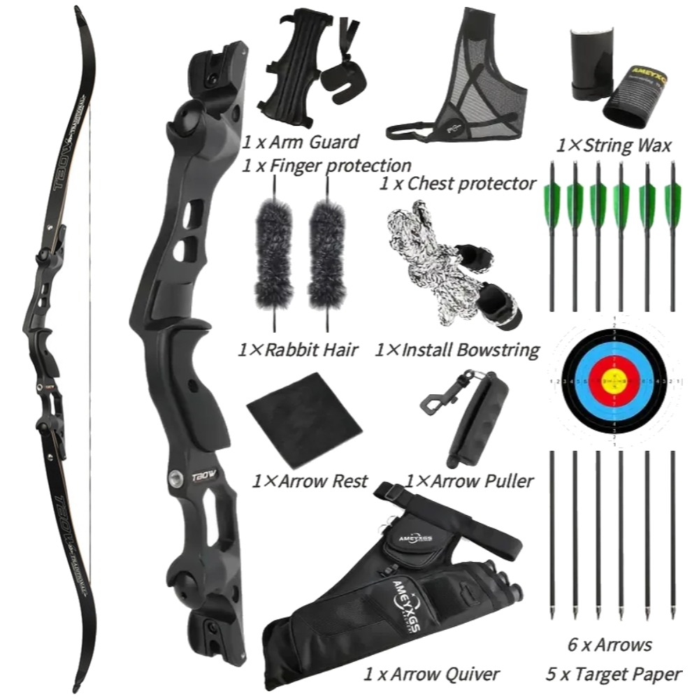 TBOW 62" Recurve Bow Hunting ILF Bow Kit 40-60 lbs