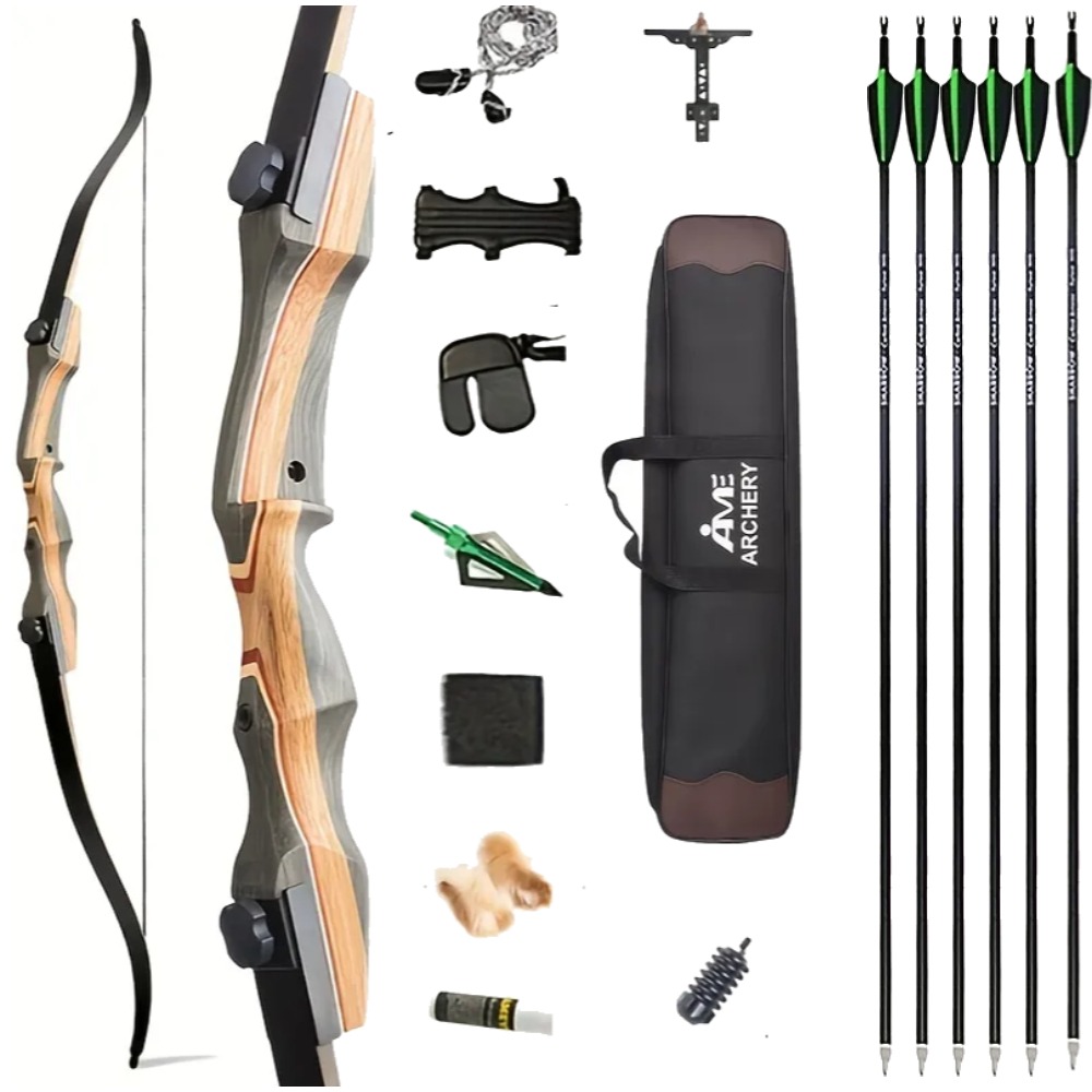 AMEYXGS Winner 62" Recurve Bow American Hunting Bow 30-50# @28" 