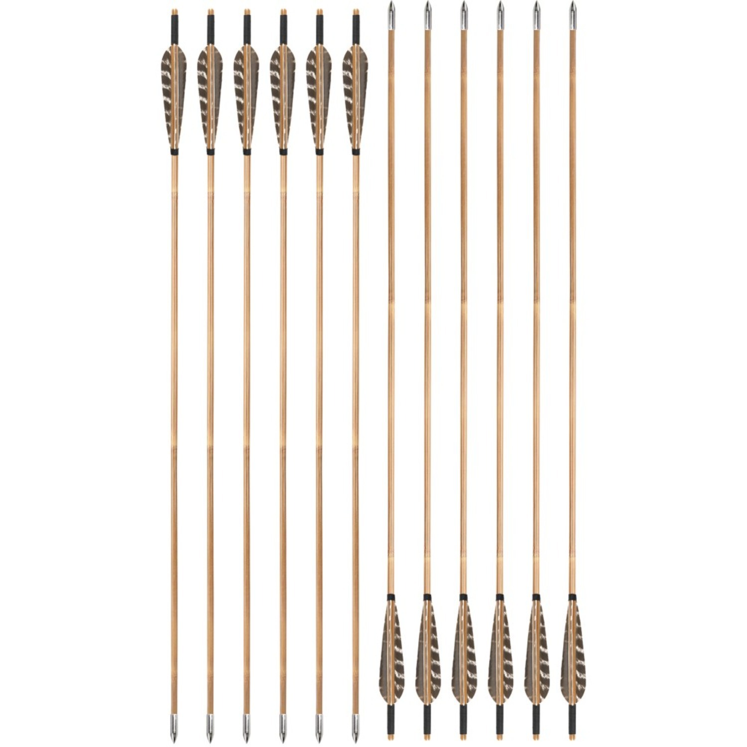 12X 33" Bamboo Arrows 5" Feather Handmade Archery Longbow Recurve Bow