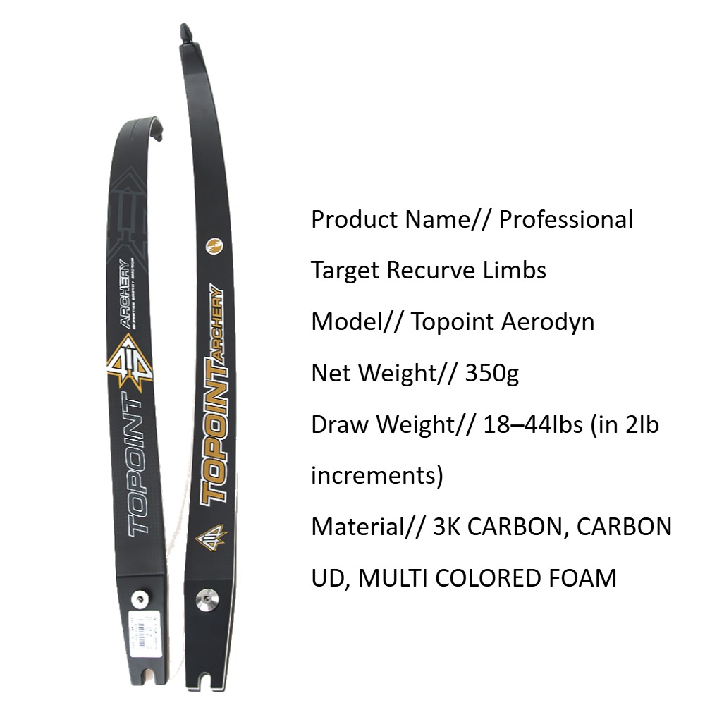 TOPOINT AERODYN 66" 68" 70" ILF Recurve Limbs Carbon/Foam 26-50#