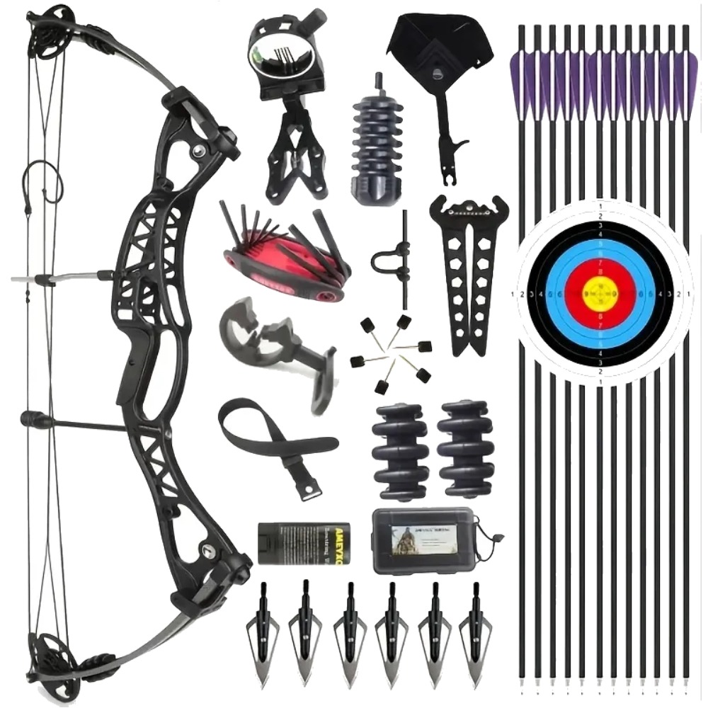 JUNXING M106 Compound Bow Adjustable Hunting Bow Complete Package 40-60 lbs