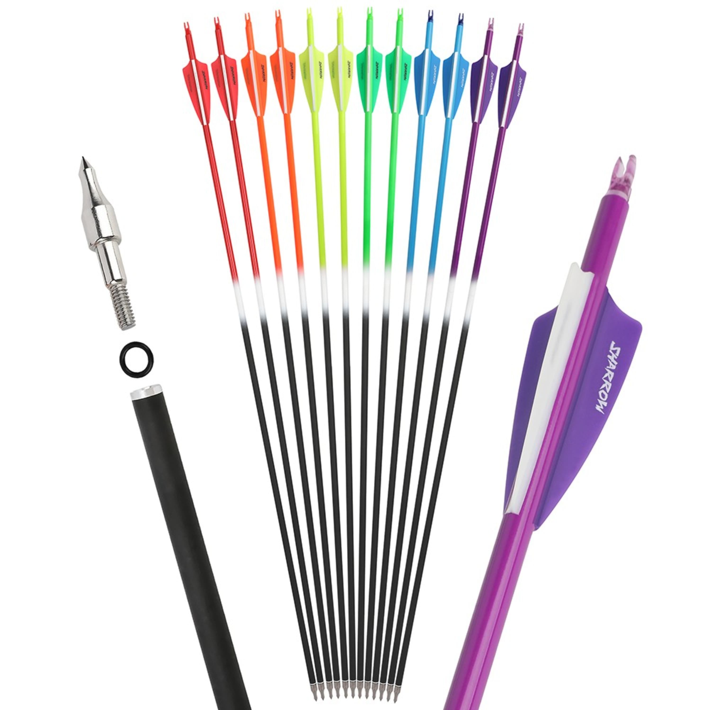 30" Archery Vanes Archery Recurve Compound Bow Hunting (12 Pack)