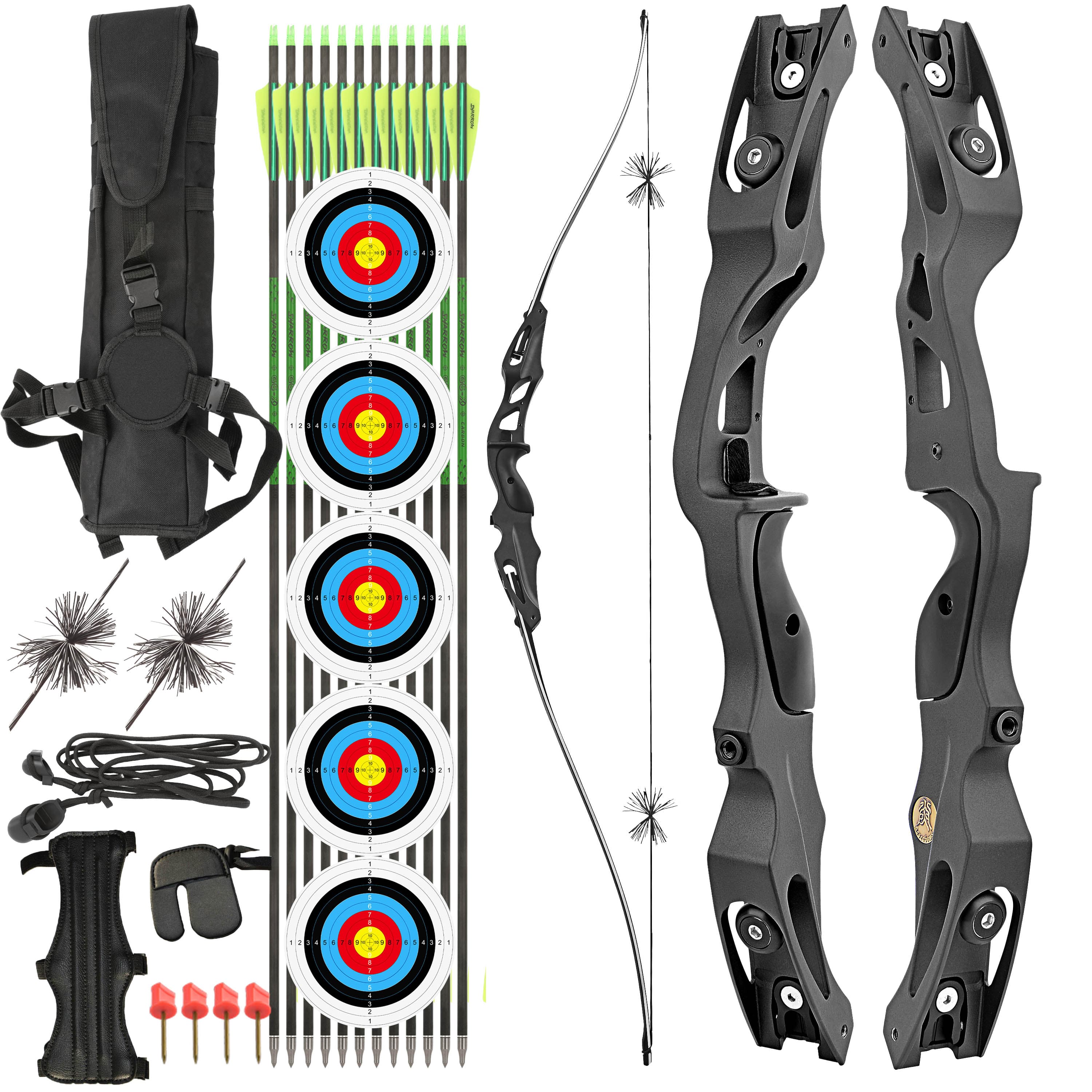Archery Set Qing Luan Recurve Bow 20-50lbs Adjustable Full Kit 