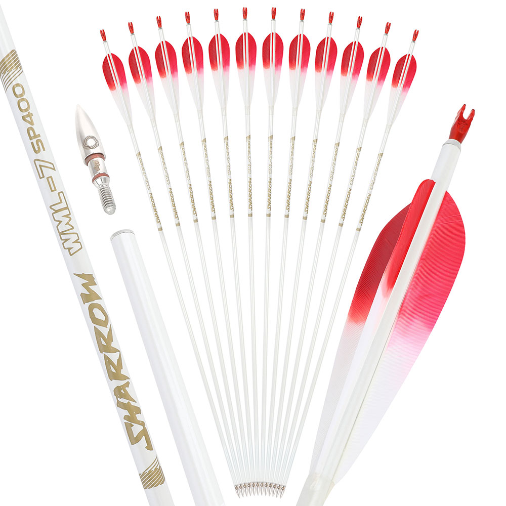 SHARROW WML 32" Target Feather Carbon Arrow SP 400-800 (12 Pack)