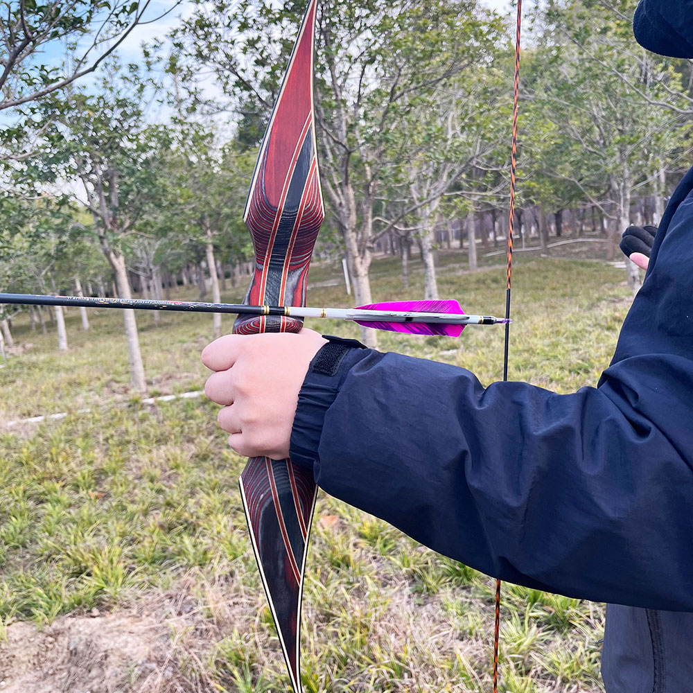 64" Traditional Recurve Bow 30-60lbs Longbow RH Hunting