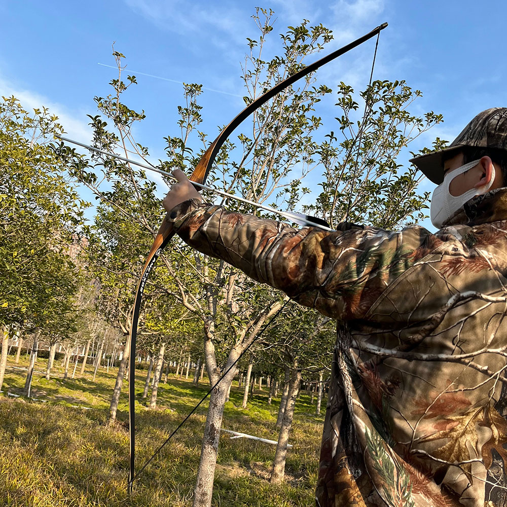 54" Traditional Wooden Longbow Archery Longbow Kit 10-35 lbs