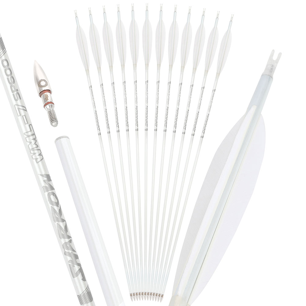 SHARROW WML 32" Target Feather Carbon Arrow SP 400-800 (12 Pack)