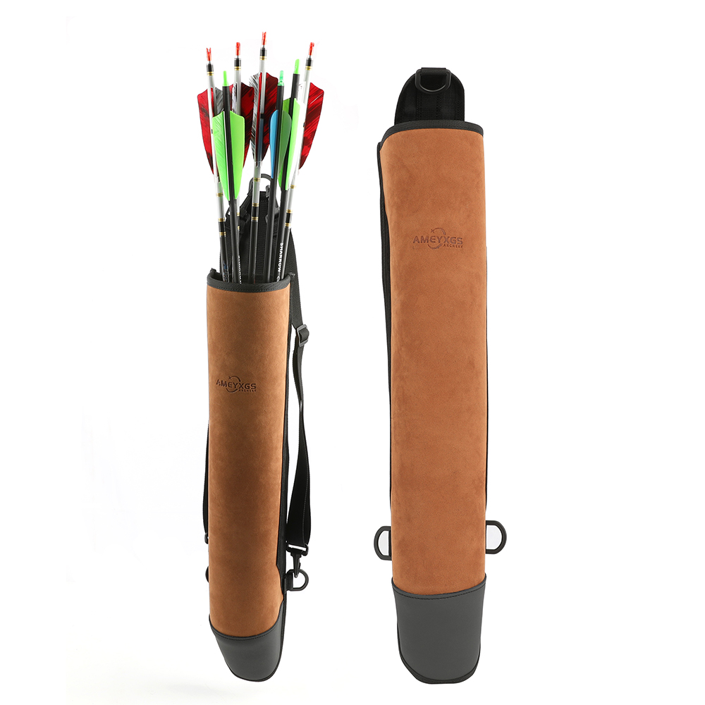 AMEYXGS Leather Traditional Back Quiver Large Capacity
