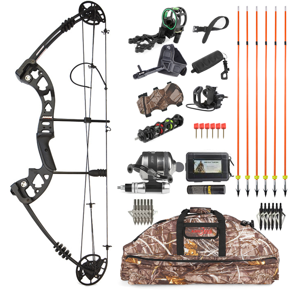 JUNXING  BATTLESHIP Compound Bow 30-55 lbs Bowhunting Bowfishing Package