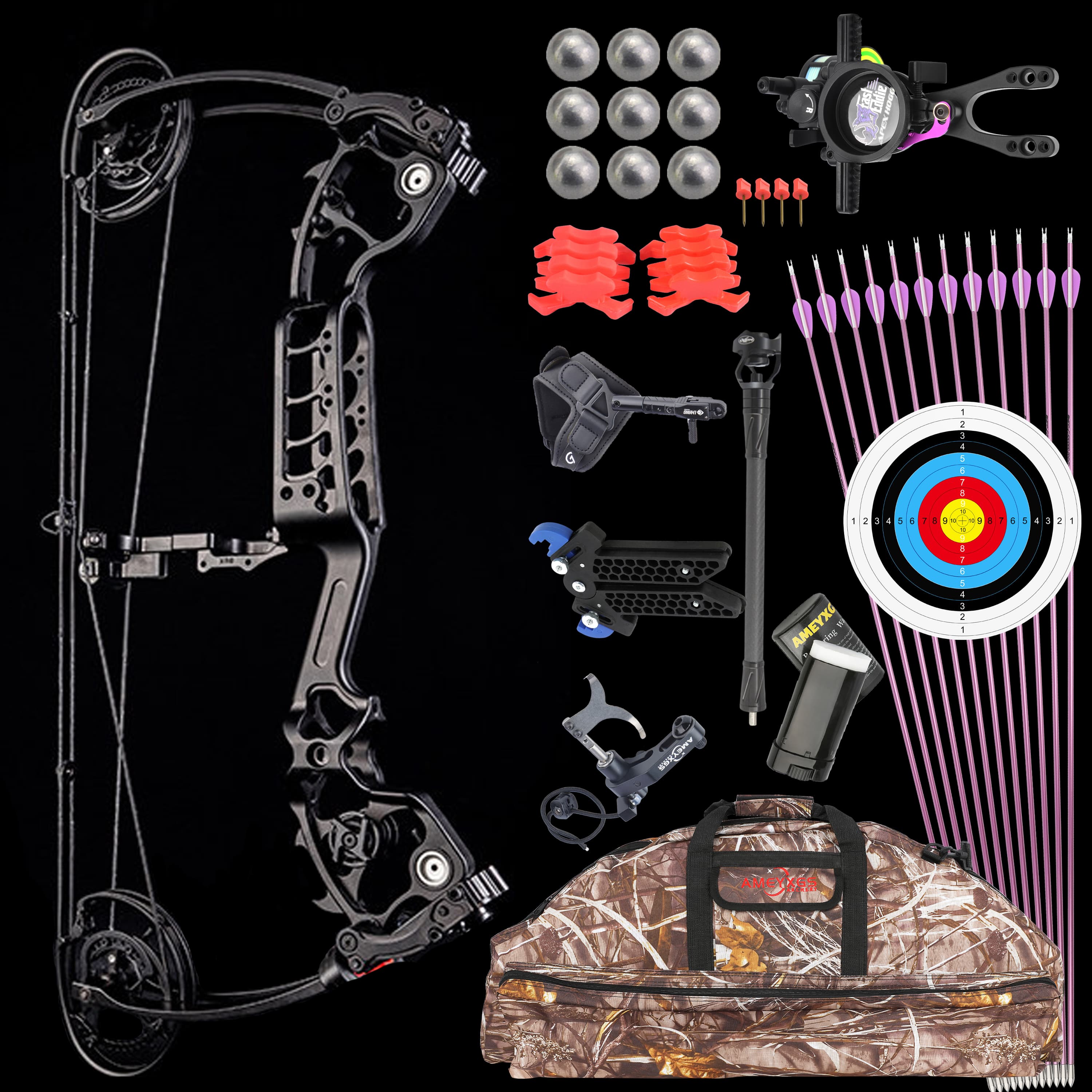 Archery 0-75lbs Compound Bow Set Shooting Target