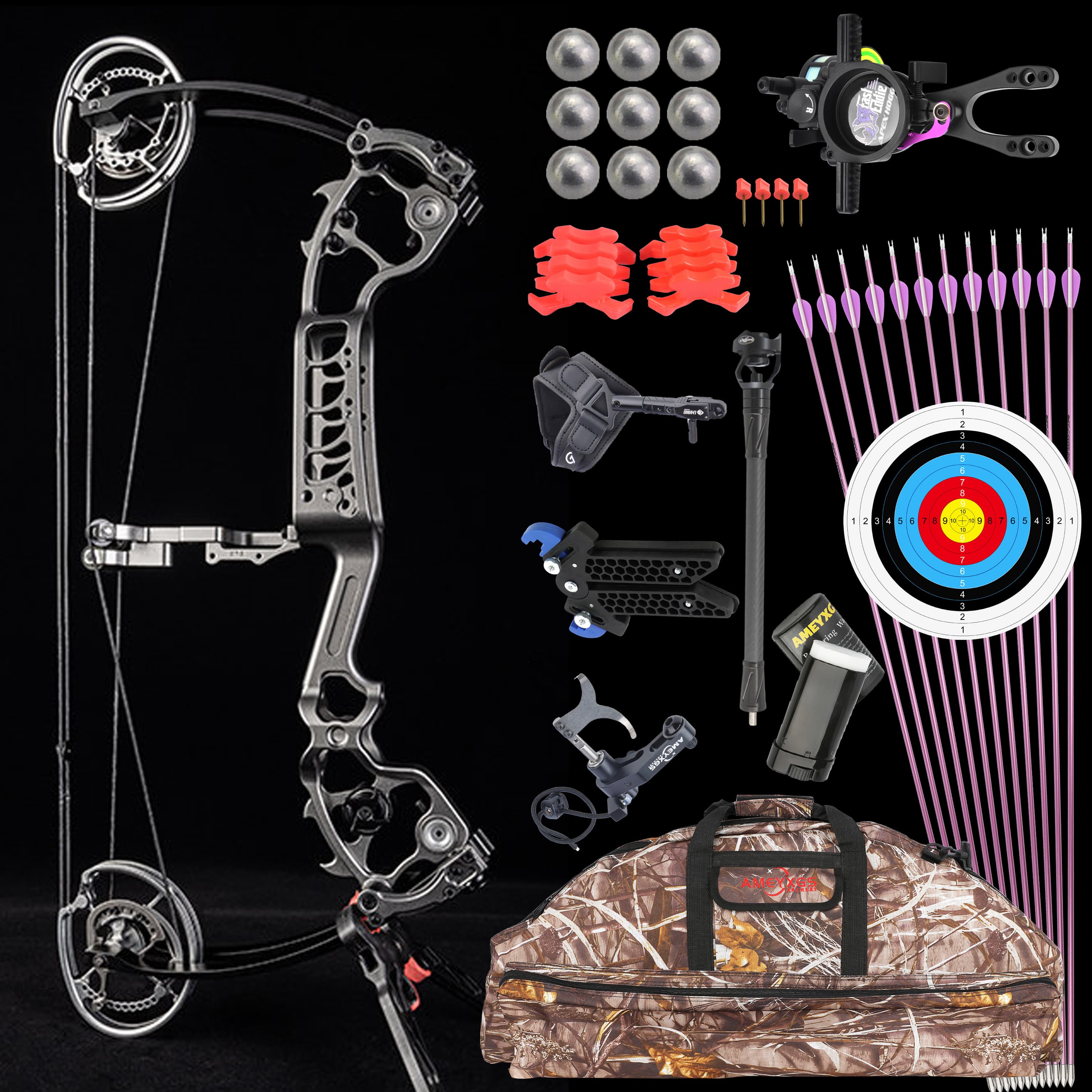 Archery 0-75lbs Compound Bow Set Shooting Target