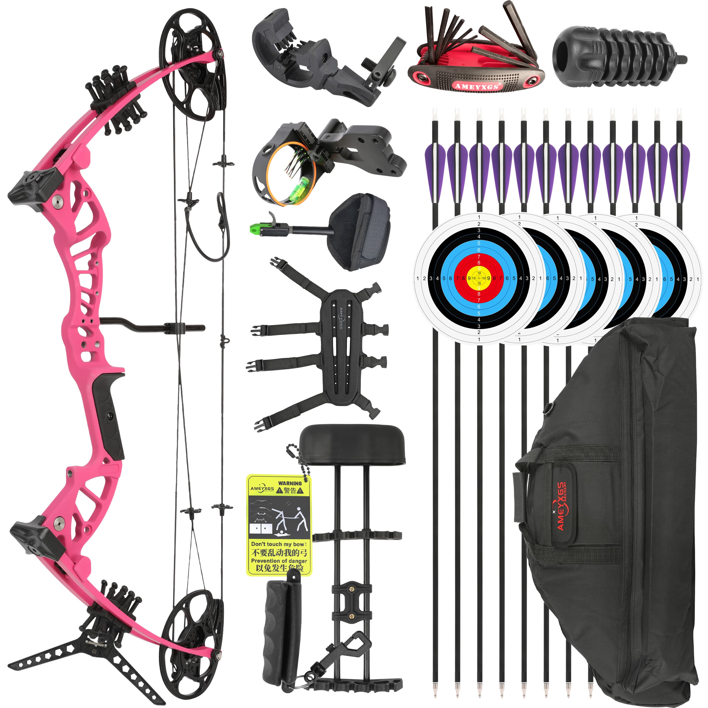 Archery 15-45lbs Compound Bow Set Shooting Target