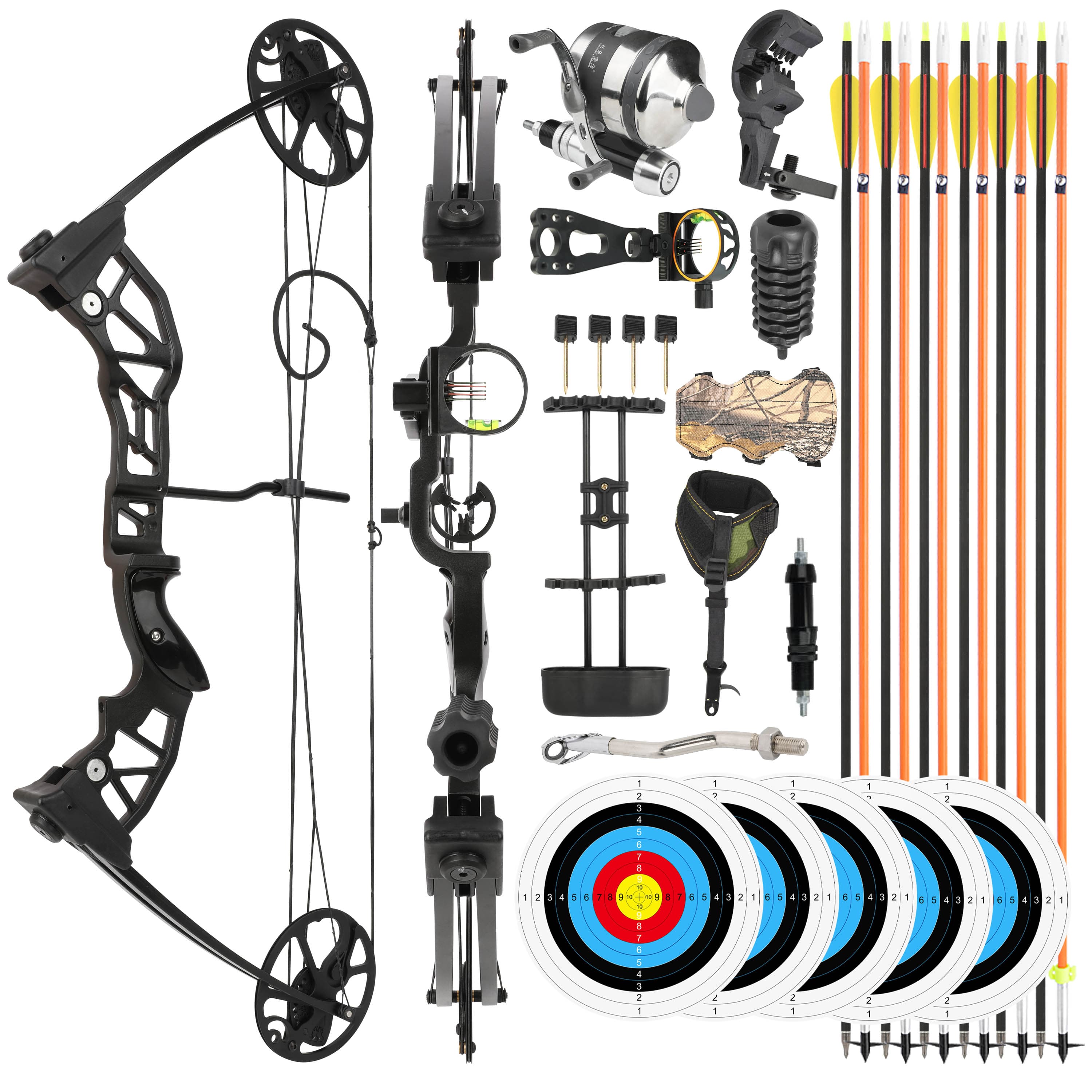 Archery 38-70lbs Compound Bow Set Shooting Hunting