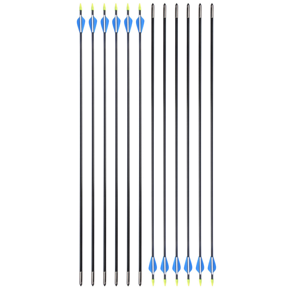 SHARROW 7mm Archery Practice Arrows Fiberglass for Beginners (12 Pack)-CHN Archery