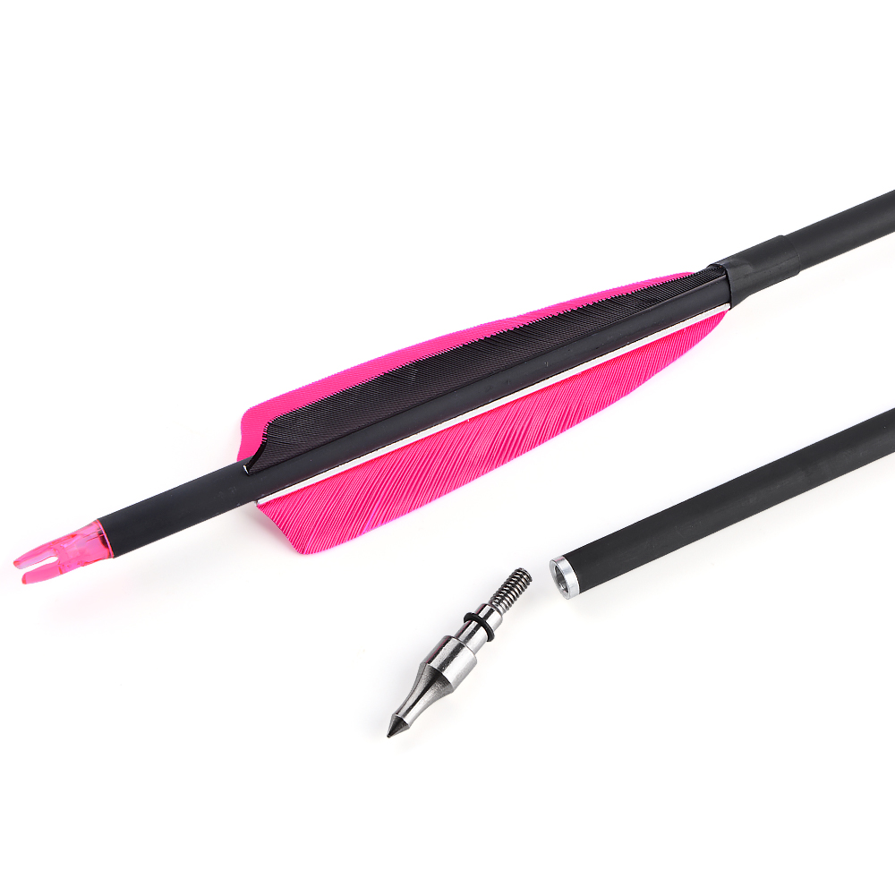 SHARROW 30" Feather Fletched Carbon Arrows Spine 500 (12 Pack)