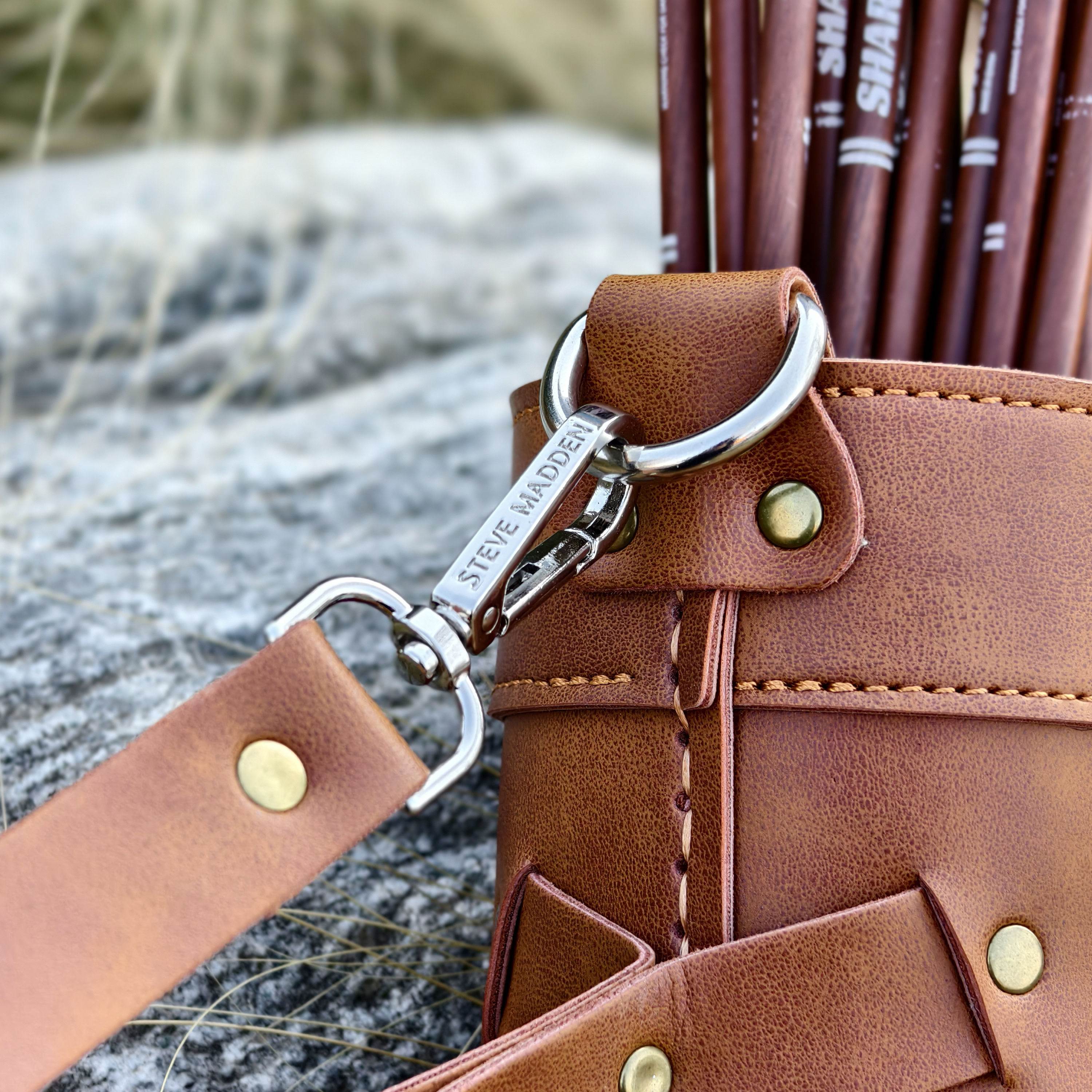 Brown Leather Quiver, Adjustable, Single Shoulder or Waist Carry