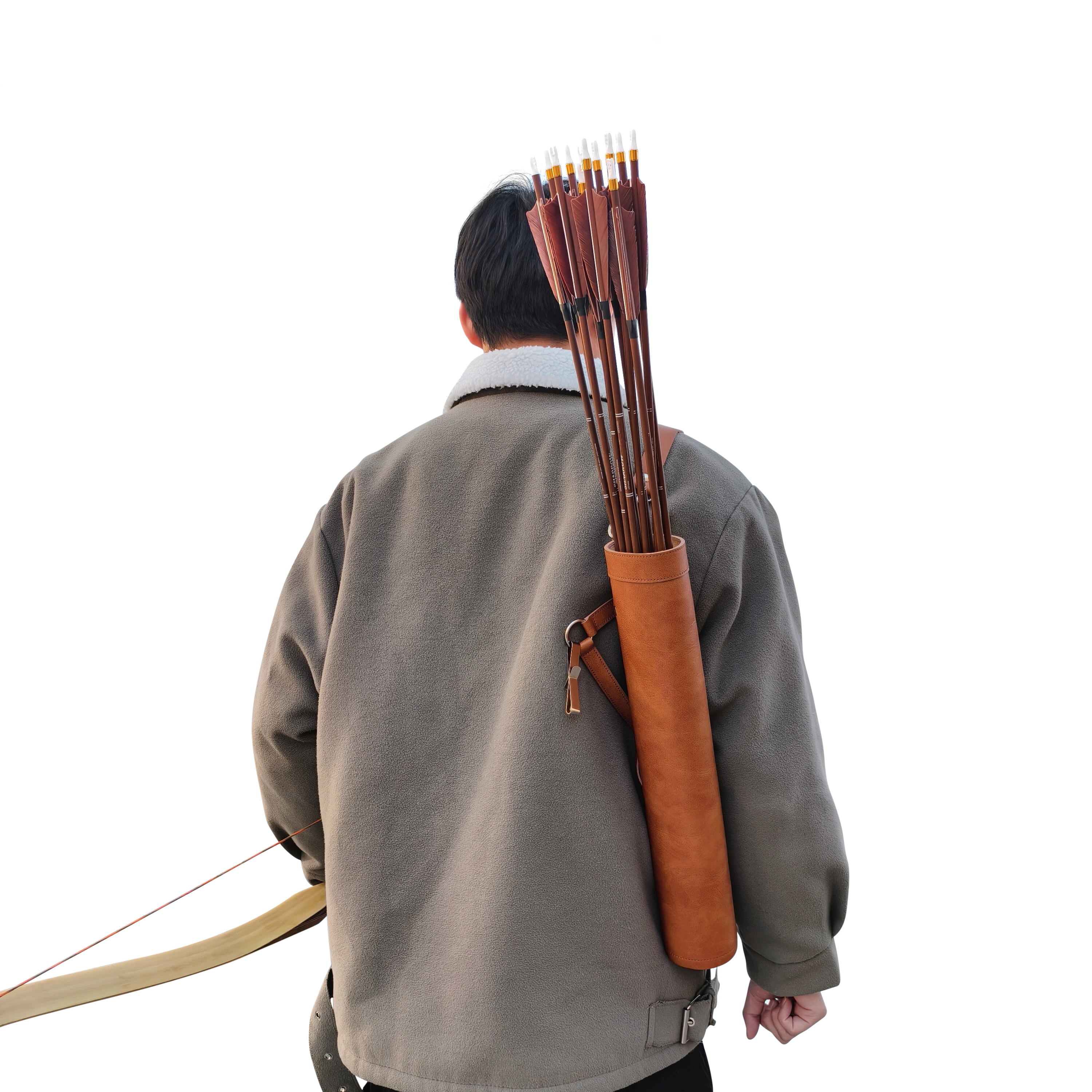 Archery Arrow Quiver Real Leather Back Arrow Quiver