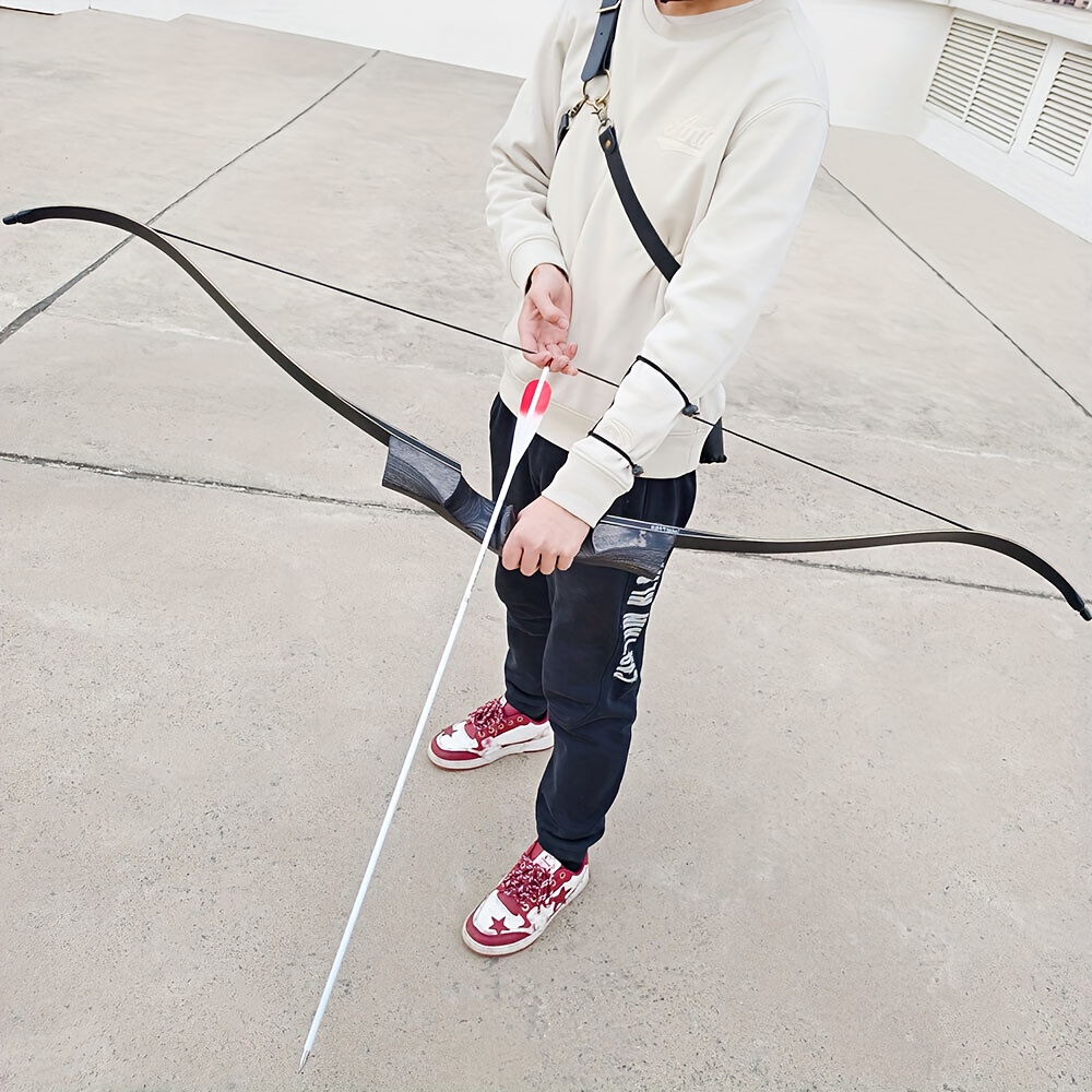 Wood Recurve Bow 57" Traditional Hunting Archery Set 40-55 lbs