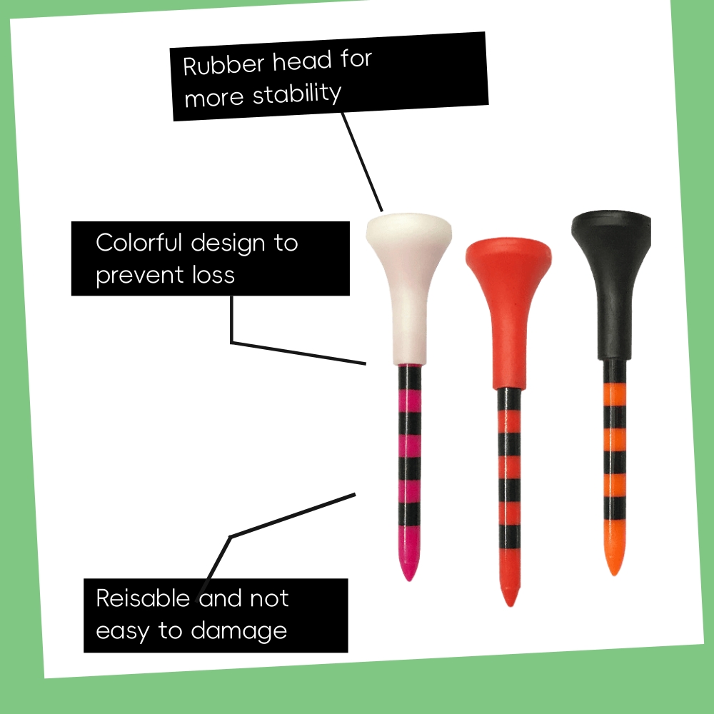 Unbreakable Golf Tees with Big Cup, 70/83mm Professional Colored 50pcs