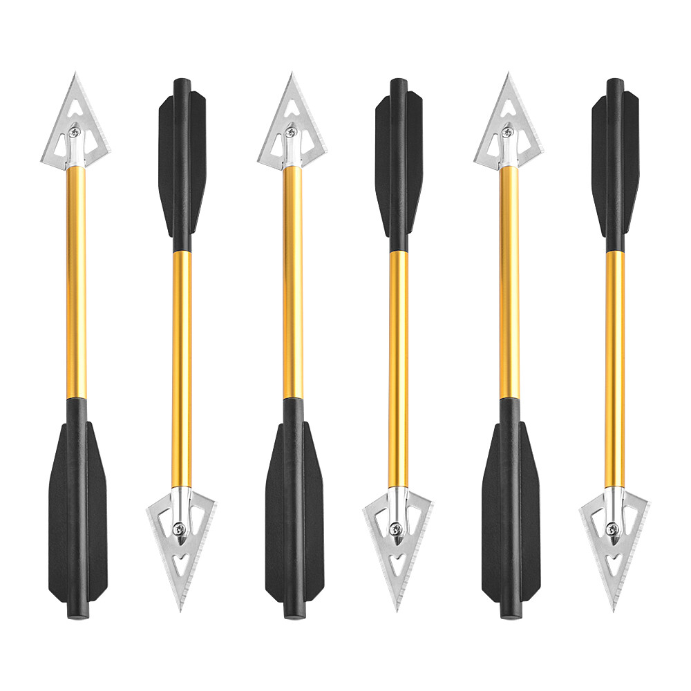 6.8" Mini Aluminum Arrow for Pistol Crossbow Hunting (12 Pack)