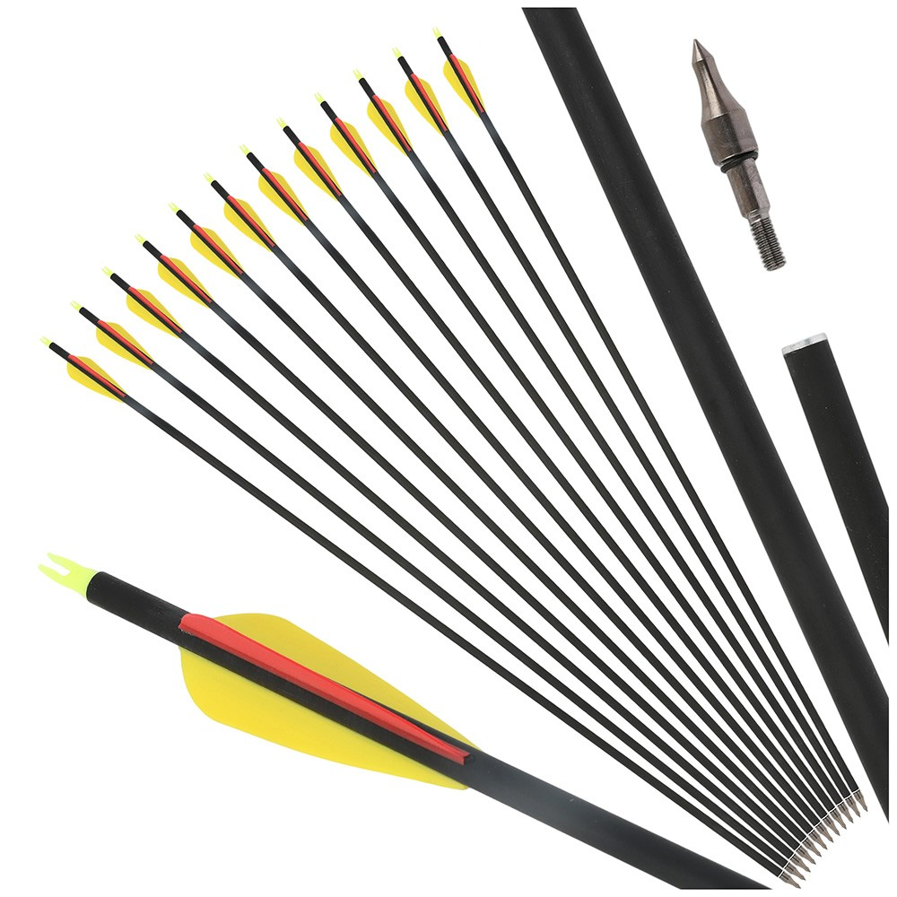 30" Carbon Arrows Spine 500 12 Pack with Adjustable Nocks
