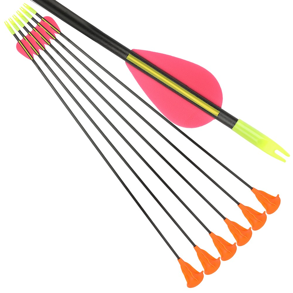 12 Pack Safe Practice Sucker Arrows with Rubber Tips 29" Fiberglass