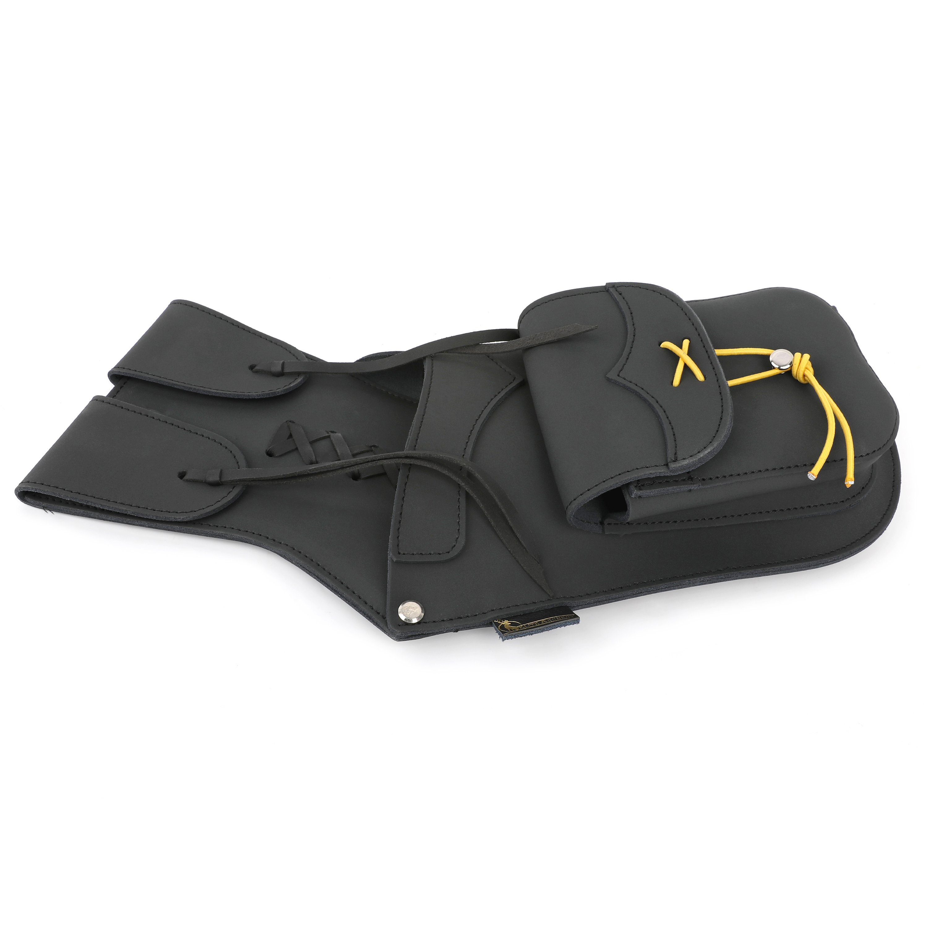 Elite Archery Traditional Style Black Cowhide Field Hip Quiver RH