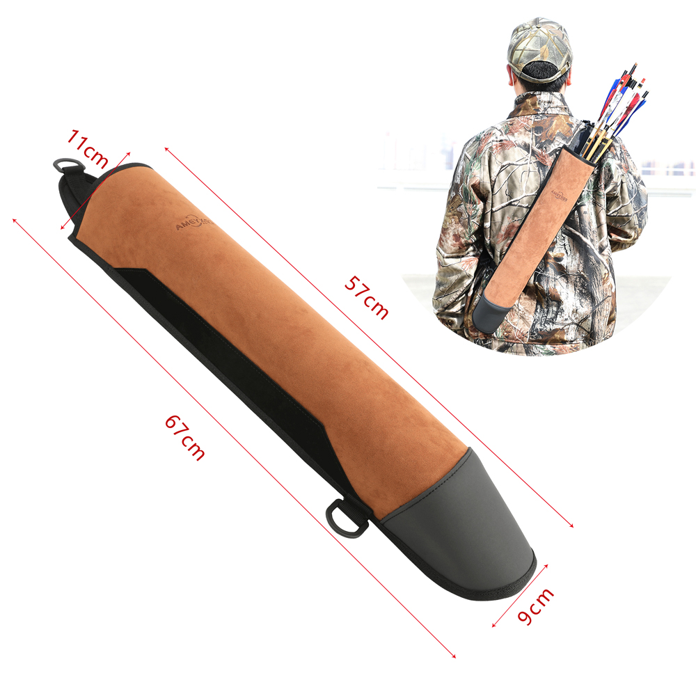 AMEYXGS Leather Traditional Back Quiver Large Capacity