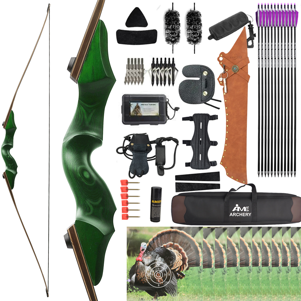 Black Hunter 60" Recurve Bow Takedown Hunting Bow 20-60 lbs RH/LH