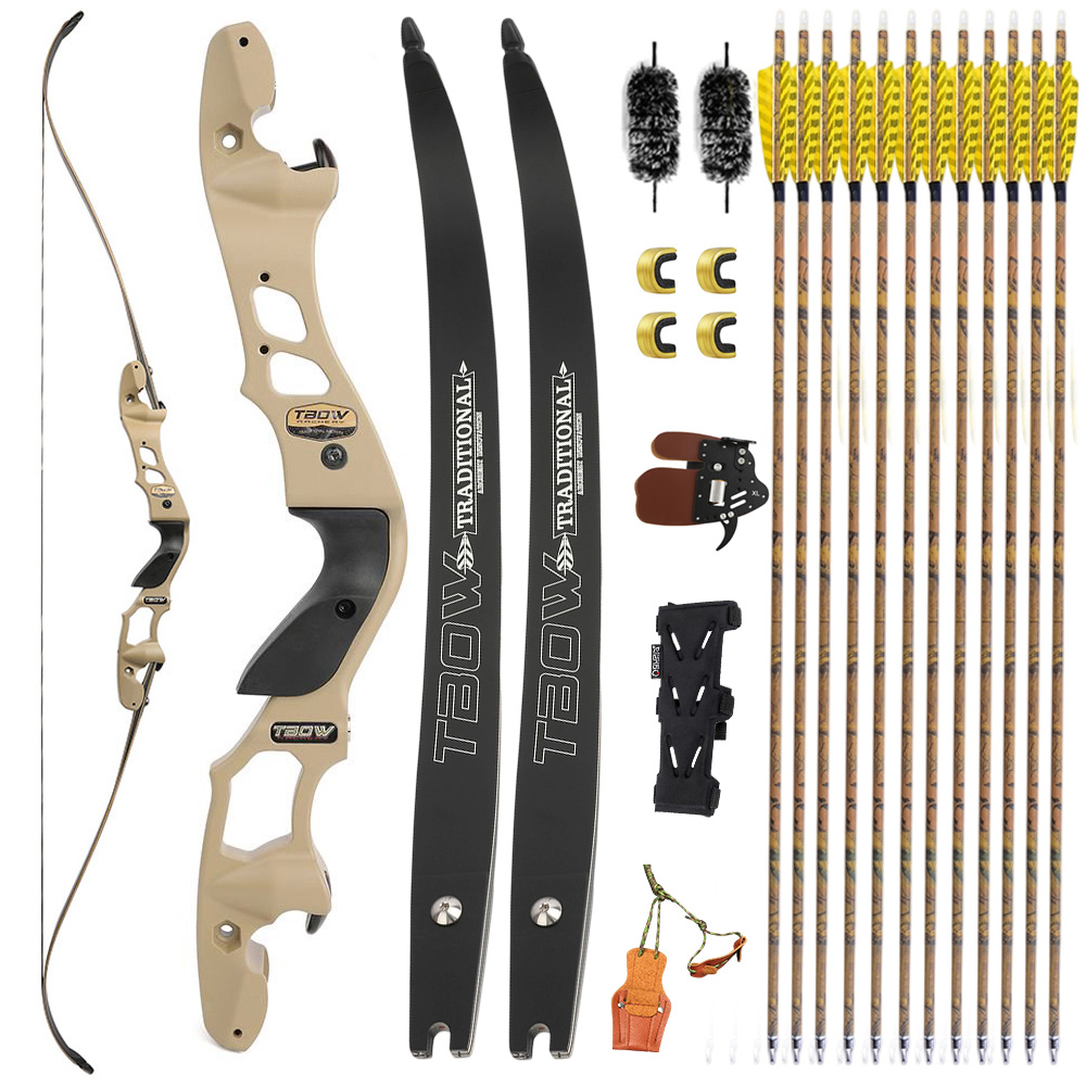 TBOW 62" ILF Hunting Recurve Bow with CNC Aluminum Riser